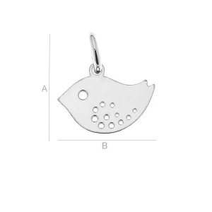 Pandantiv pasăre argint 925, 14 mm