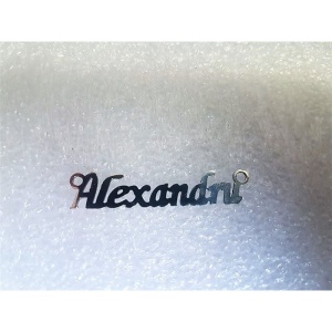 Placa nombre personalizada plata 925 rodiada - Img 6