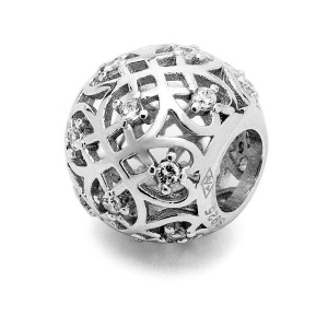 Rhodium-plated 925 silver charm, model 3, 9.3 mm