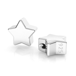 Star charm, 925 sterling silver, 6 x 6 mm - Img 2