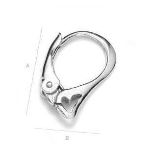 Tortiță leverback argint 925, 15,8 x 9,6 mm - Img 2