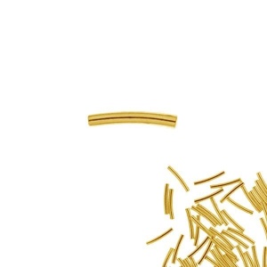 Tubo de plata 925 bañado en oro de 10 mm
