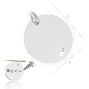 Two-hole disc, 925 sterling silver, 16 mm - Img 2