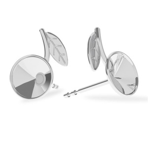 925 silver ear posts for 6 mm Rivoli, pair - Img 2