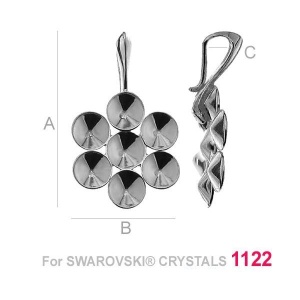 accesorio colgante de plata 925 para swarovski 1122 ss24