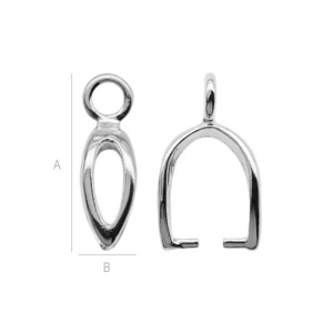 Agățătoare pandant argint 925, 12 x 4 mm - Img 2