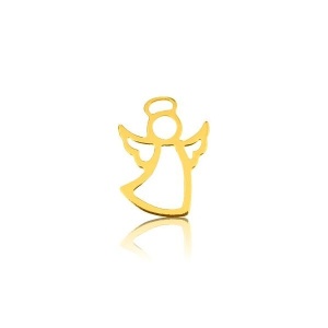 Angel charm, gold-plated silver, 14.6 mm