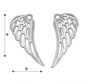 Aripi inger, argint 925 25.4x10.10 mm / pereche