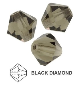 Biconic Preciosa 4 mm Black Diamond
