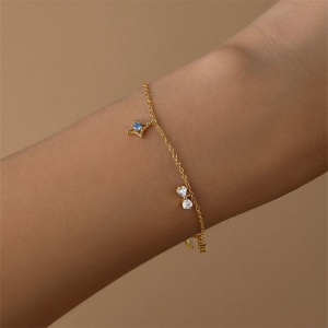 brățară argint 925 placata cu aur AAA cubic zirconia  - Img 3
