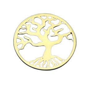 Colgante árbol de la vida dorado 8 K AU333