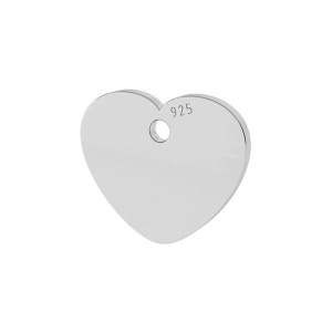 corazón, plata 925, A10,00 mm A11,00 mm - Img 1