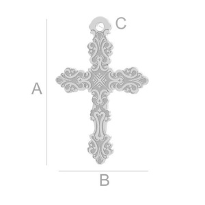 Cross, 925 sterling silver, 20.3 x 13.3 mm - Img 2