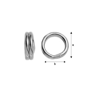 Double frosted, silver 925 a6,00 mm b4,40 mm - Img 1
