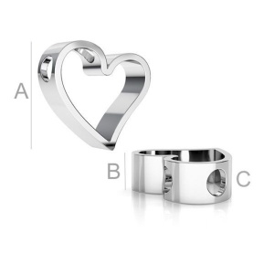 heart, silver 925A11,50 mm B4,40 mm C2,60 mm - Img 2