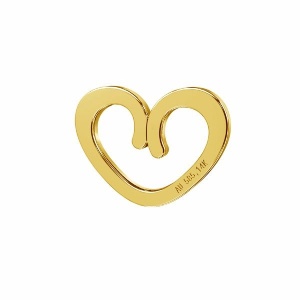 Inima aur 14k au585 9 mm placat cu aur de 18k