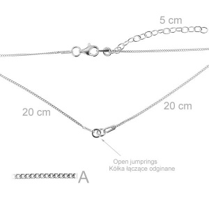 Lanț pentru link argint 925, 20+20 cm, 2,12 g