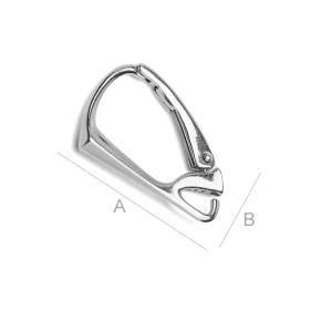 Leverback, 925 sterling silver, 18.5 x 11.5 mm