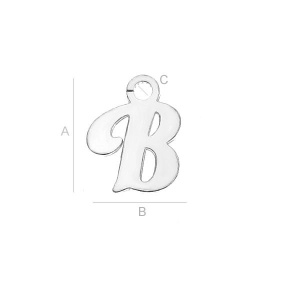 Litera B argint 925, 9,3 mm