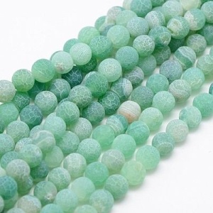 Natural Agate Crackle painted frosted 6mm - Img 2