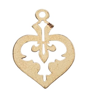 pandant aur14k inima placat cu aur de 18k
