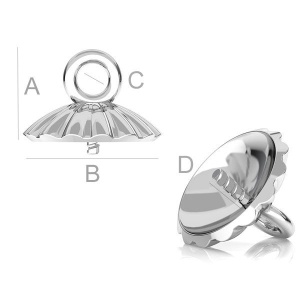 Pearl pendant finding, 925 silver, 8.5 mm