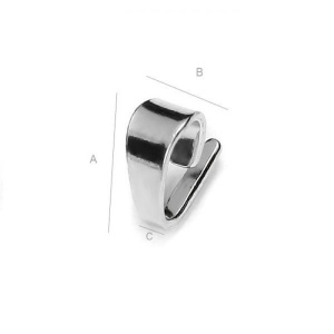 Pendant bail, 925 sterling silver, 7.65 x 3.8 mm - Img 2