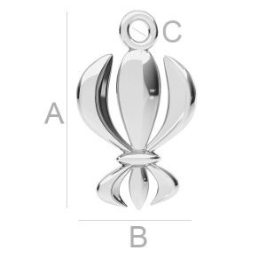pendant silver 925, arrow tip A17,00 mm B10,50 mm C1,20 mm - Img 1