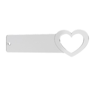 plata de ley 925 signo corazón eslabón