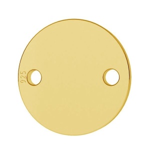 Plata de ley de 19 mm Plata 925 Chapado en oro de 24 quilates
