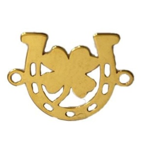 potcoava cu trifoi aur 14k placat cu aur de 18k