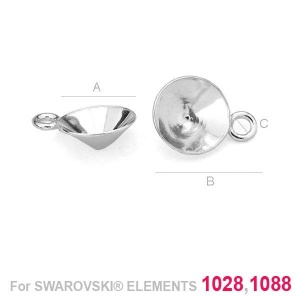 Setting for 1088 and 1028 crystals, 925 silver