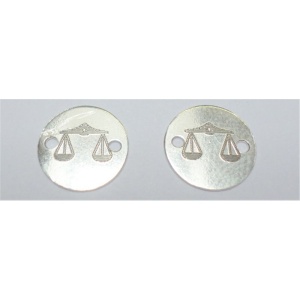 Sterling silver .925 10 mm pendant engraved with the sign of the scales. sterling silver 925 - Img 3