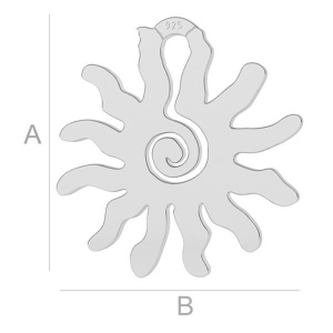 Sun pendant, 925 sterling silver, 17.7 mm - Img 2