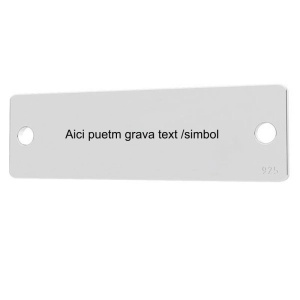 Tablita argint 925 - 23 x 7 mm  - Img 2