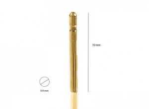 Tijă cercei aur 14K placată 18K, 10 mm