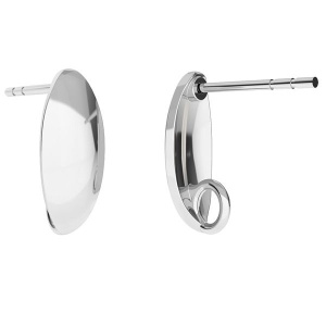 Tortiță cu tijă argint 925, 13,8 x 5,5 mm, 1 bucată