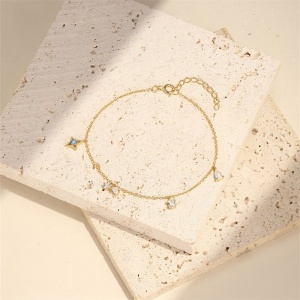 925 sterling silver bracelet gold plated AAA cubic zirconia  - Img 4