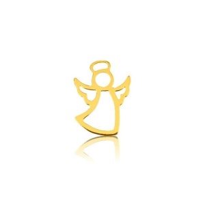 Angel charm, gold-plated silver, 14.6 mm - Img 2