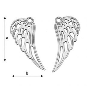 Aripi inger, argint 925 25.4x10.10 mm / pereche - Img 2