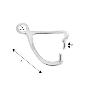 Asa para colgante plata de ley 925, 17 x 3,5 mm