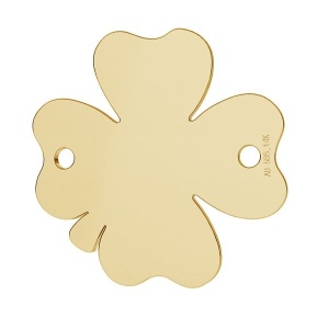 au 585 trébol de oro de 14 k chapado en oro de 24 k