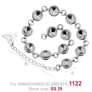 Base pulsera plata 925, Swarovski 1122 SS29