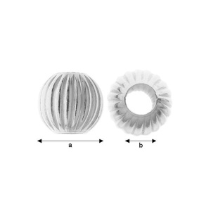 Bola de plata de ley de 4 mm con orificio de 1,5 mm