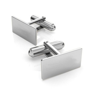 Buton dreptunghiular argint 925, 25 x 10 mm - Img 2