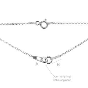 cadena, s-cadena plata 925 17+17 cm