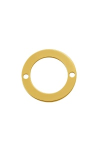 cerculet aur 585 14k 10 mm doua gauri placat cu aur de 18k - Img 2