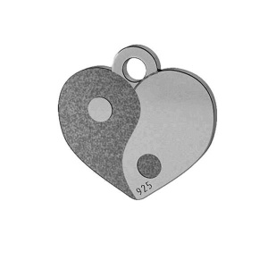 Charm argint 925 inima Yin Yang - Img 2