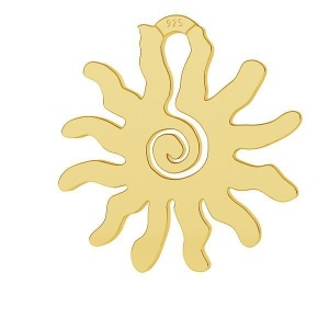 Colgante de plata de ley 925 chapado en oro sol