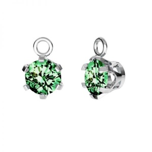 colgante de plata de ley con circonita Esmeralda 6 mm